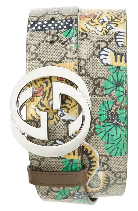 gucci web mens belt tiger nordstrom|Gucci tiger belt men's.